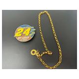 Jeff Gordon NASCAR Number 24 Belt Buckle with Gold-Tone Chain