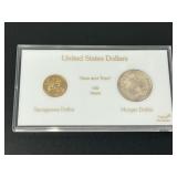 United States Now and Then 100 Years Dollar Coin Set in Capital Holder