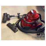 Fuller Brush Dual-Canister Bagless Canister Vacuum with attachments, powers up, working condition unknown, see pictures for details.