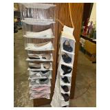 Two shoe storage bags with assorted ladies pumps, size 7.5, eight pair of shoes, very gently used, see pictures for details.
