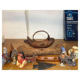 Native American figurines, busts, canoe replicas, and more. See pictures for details.