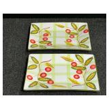 Small ceramic serving platters, set of two, see pictures for details.