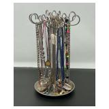 Assorted Necklace Lot on Rotating Stand