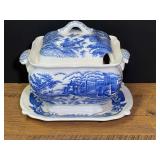 Vintage blue and white soup tureen, see pictures for details.