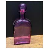 Purple Glass Bottle with Ball Stopper and Cork