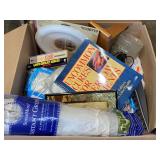 Mystery lot assortment, includes small knickknack shelf, ceiling fan globes, books, assorted home decor, and more. See pictures for details.