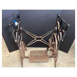 Metal treadle sewing machine base, see pictures for details.