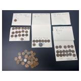 Assorted United States Lincoln Wheat Cent Coins with Storage Envelopes