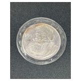 1995 1-Ounce .999 Fine Silver Christmas Holiday Round Featuring Santa Claus and Candy Canes in Protective Capsule