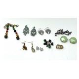 Assorted Costume Jewelry Earrings Lot, Various Styles and Materials