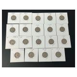 Lot of 20 Jefferson Nickels Various Dates in 2x2 Holders
