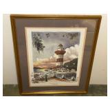 Framed Print Stormy Sunset at Harbour Town by Tina B. Fripp
