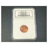 1995 1C Double Die Lincoln Cent NGC MS67 RD Slabbed Coin