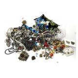 Assorted Costume Jewelry Lot Including Necklaces, Earrings, and Pins