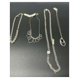 Assorted Silver-Tone Fashion Necklaces Lot of Four