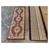 Decorative rug runners, two pieces, see pictures for measurement details.