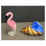 Lovely Murano/Murano style art glass, two pieces, see pictures for details.