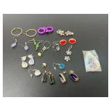 Assorted Fashion Earrings Lot Including Dangle, Stud, and Hoop Styles