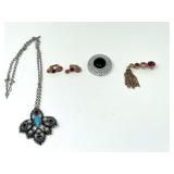 Sarah Coventry Jewelry Lot Including Necklace, Clip-On Earrings, and Brooches