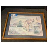 Framed and matted watercolor print, see pictures for details.