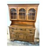 Temple-Stuart two-piece early American farmhouse cabinet with hutch, has four drawer and three cabinet storage. See pictures for details.