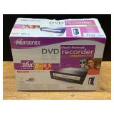 Memorex DVD dual format recorder, powers up, comes in original box, working condition unknown, see pictures for details.