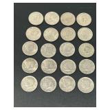 Lot of 20 Kennedy Half Dollars Assorted Dates