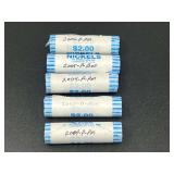 Lot of 5 Rolls of US Jefferson Nickels 2004 Peace Medal and 2005 Buffalo