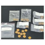 Assorted Lot of US Wheat Pennies in Plastic Bags Dated 1929 and Earlier