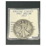 1917 Walking Liberty Half Dollar Silver Coin