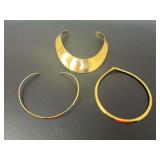 Assorted Gold Tone Choker Necklaces Lot of Three
