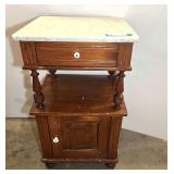 Vintage French style marble top night table, see pictures for details.