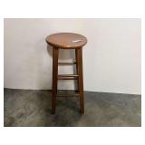 Wooden, round top barstool. See pictures for details.
