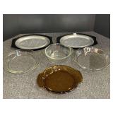 Assorted Glass Bakeware and Metal Sizzler Platters Lot of 6