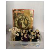 VINTAGE CHRISTMAS TREE TOPPER, CRATE FULL OF VINTAGE TREE PLUG IN SANTA