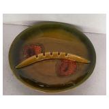 VINTAGE DEFOREST OF CALIFORNIA #242 10" ROUND GLAZED CERAMIC ASHTRAY