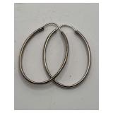 LARGE STERLING SILVER 925 HOOP EARRINGS (WEIGHS APPROX 4.95 GRAMS)