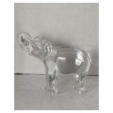 CLEAR ART GLASS ELEPHANT BY BACCARAT 4 1/2" TALL X 5 1/2" LONG