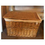 LARGE WOVEN LINED HAMPER 24" X 16" X 14" TALL