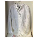 LAUREN BY RALPH LAUREN WHITE NYLON RAIN 3/4 COAT SIZE LARGE