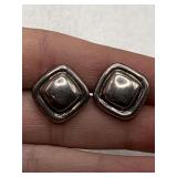 PAIR MEXICO STERLING SILVER 925 ATI PIERCED EARRINGS (WEIGHS APPROX 10.11 GRAMS)