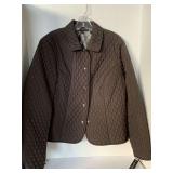 R.L. RICHARD NEW W/ TAG DARK CHOCOLATE QUILTED JACKET SIZE 14