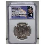 1964 D KENNEDY HALF DOLLAR MS64 FIRST YEAR OF ISSUE UNCIRCULATED GRADED BY NGC 90% SILVER