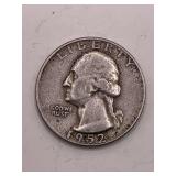 1952S WASHINGTON SILVER QUARTER