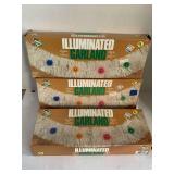 3 VINTAGE ILLUMINATED WHITE GARLANDS