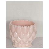 VINTAGE FOSTORIA "FRISCO" PINK MILK GLASS CANDY DISH 4" TALL X 4 1/2" ROUND