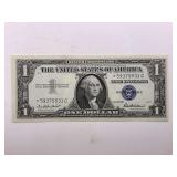 1957 STAR BLUE SEAL $1 SILVER CERTIFICATE (CRISP & IN GREAT CONDITION)