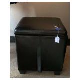 BLACK VINYL STORAGE BOX W/ LID 14 1/2" SQUARE X 17" TALL