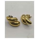 14KT GOLD PIERCED EARRINGS (WEIGHS APPROX 2.58 GRAMS)