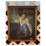 VINTAGE SIR HENRY RAEBURN FRAMED PRINT "BOY AND A RABBIT" 17 1/2" X 21 1/2"